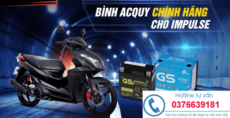 thay bình ắc quy xe impulse