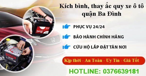 Kích Bình Ắc Quy Xe Ô Tô Quận Ba Đình